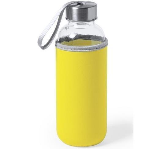 Glass Water Bottle With Thermal Case And Loop Handle 450ml